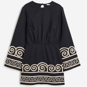 H&M Black Dress with Embroidery